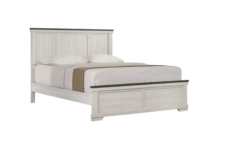 Leighton Cream and Brown King Panel Bed by Crown Mark at Eve Furniture