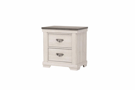 Leighton Cream and Brown Nightstand by Crown Mark at Eve Furniture