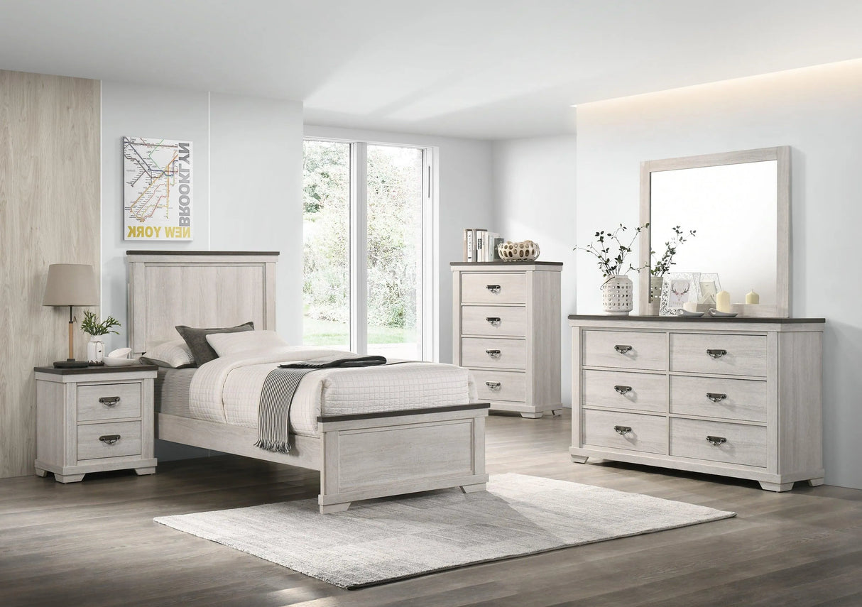 Leighton Cream and Brown Panel Youth Bedroom Set by Crown Mark at Eve Furniture
