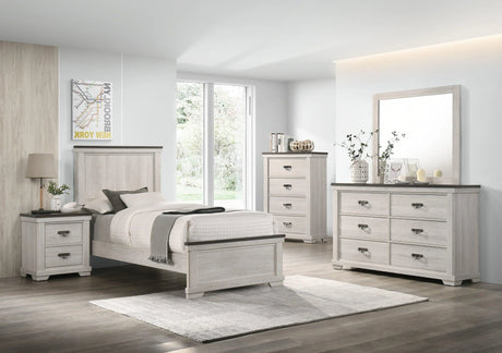 Leighton Cream and Brown Panel Youth Bedroom Set by Crown Mark at Eve Furniture