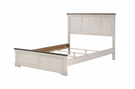 Leighton Cream and Brown Queen Panel Bed by Crown Mark at Eve Furniture