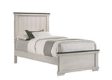 Leighton Cream and Brown Twin Panel Bed by Crown Mark at Eve Furniture