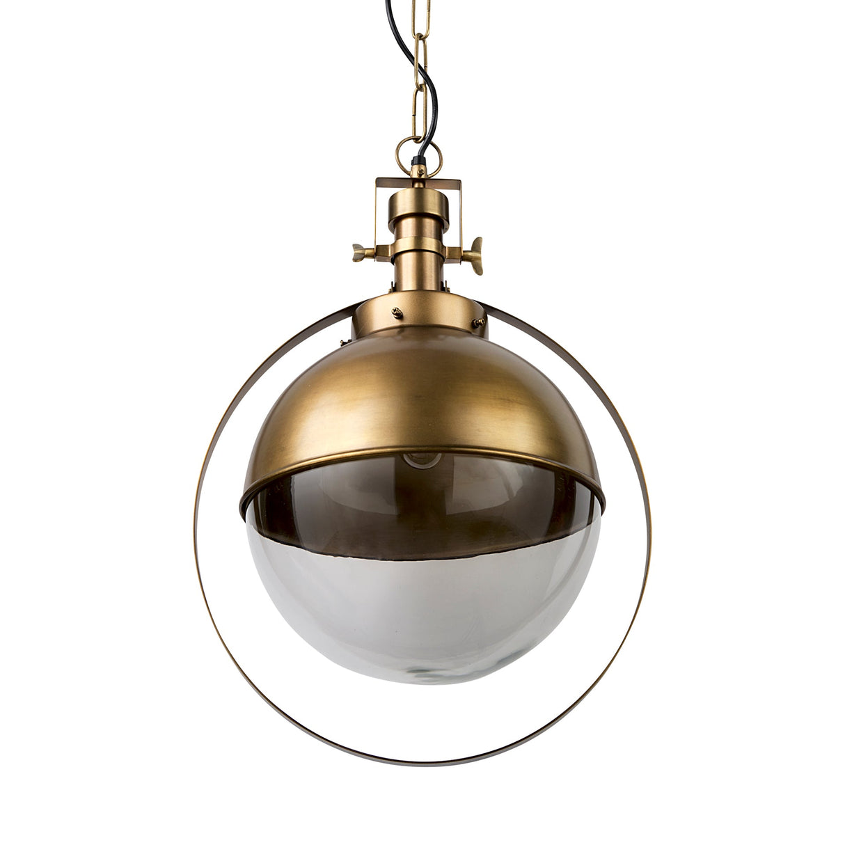 Leighton I 15x20 Gold Toned Metal Spherical Pendant Light by Mercana at Eve Furniture