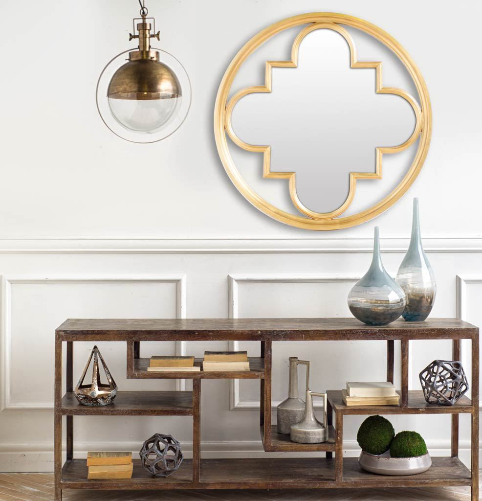 Leighton I Gold Toned Metal Spherical Pendant Light by Mercana at Eve Furniture