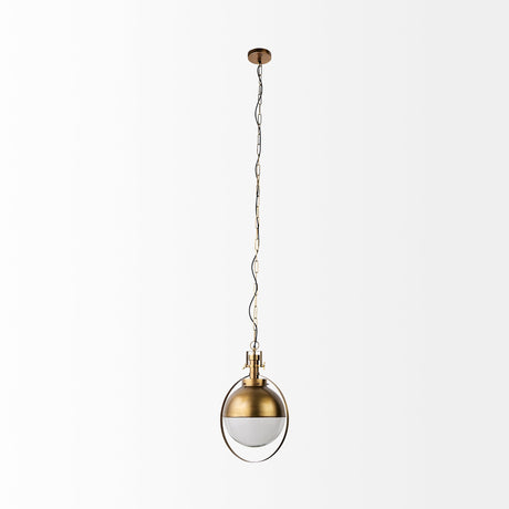 Leighton I Gold Toned Metal Spherical Pendant Light by Mercana at Eve Furniture