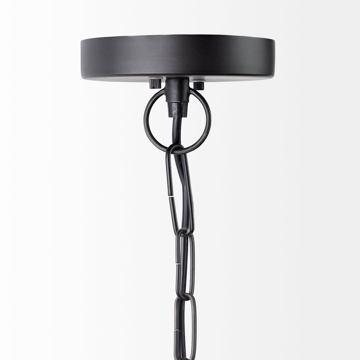 Leighton II 15x20 Black Metal Spherical Pendant Light by Mercana at Eve Furniture
