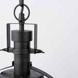 Leighton II 15x20 Black Metal Spherical Pendant Light by Mercana at Eve Furniture