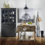 Leighton II Black Metal Spherical Pendant Light by Mercana at Eve Furniture
