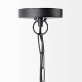 Leighton II Black Metal Spherical Pendant Light by Mercana at Eve Furniture