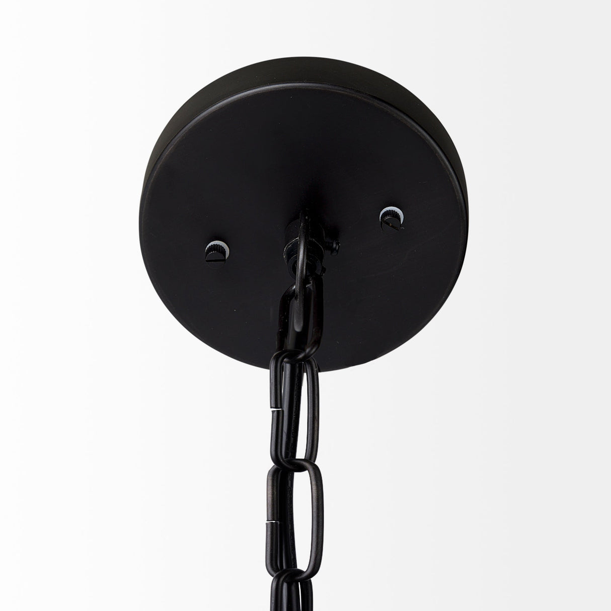 Leighton II Black Metal Spherical Pendant Light by Mercana at Eve Furniture