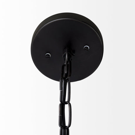 Leighton II Black Metal Spherical Pendant Light by Mercana at Eve Furniture