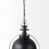 Leighton II Black Metal Spherical Pendant Light by Mercana at Eve Furniture