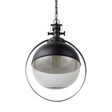 Leighton II Black Metal Spherical Pendant Light by Mercana at Eve Furniture