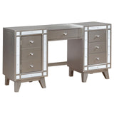 Leighton Vanity Desk/Stool Metallic Mercury