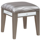 Leighton Vanity Desk/Stool Metallic Mercury