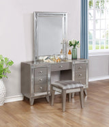 Leighton Vanity Desk/Stool Metallic Mercury