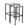 Leilani Black 2-Piece Glass Top Nesting Tables by Coaster at Eve Furniture
