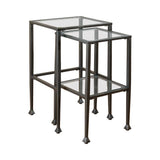 Leilani Black 2-Piece Glass Top Nesting Tables by Coaster at Eve Furniture