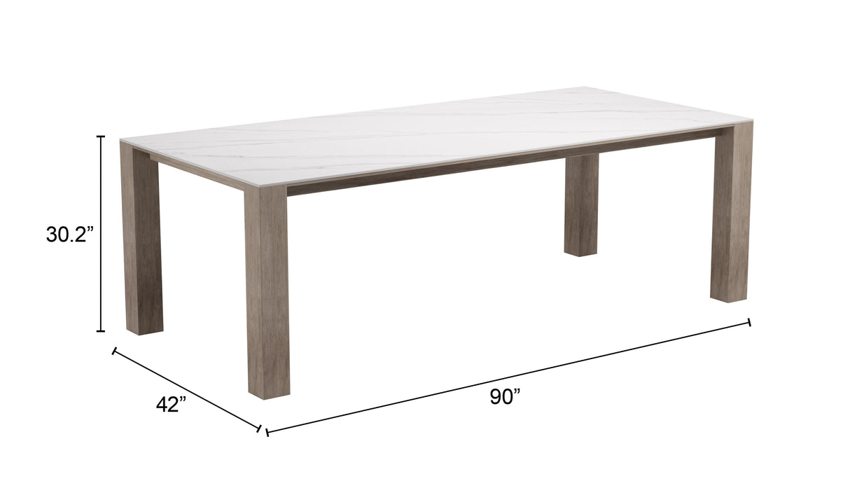 Leilani White Outdoor Rectangular Dining Table by Zuomod at Eve Furniture