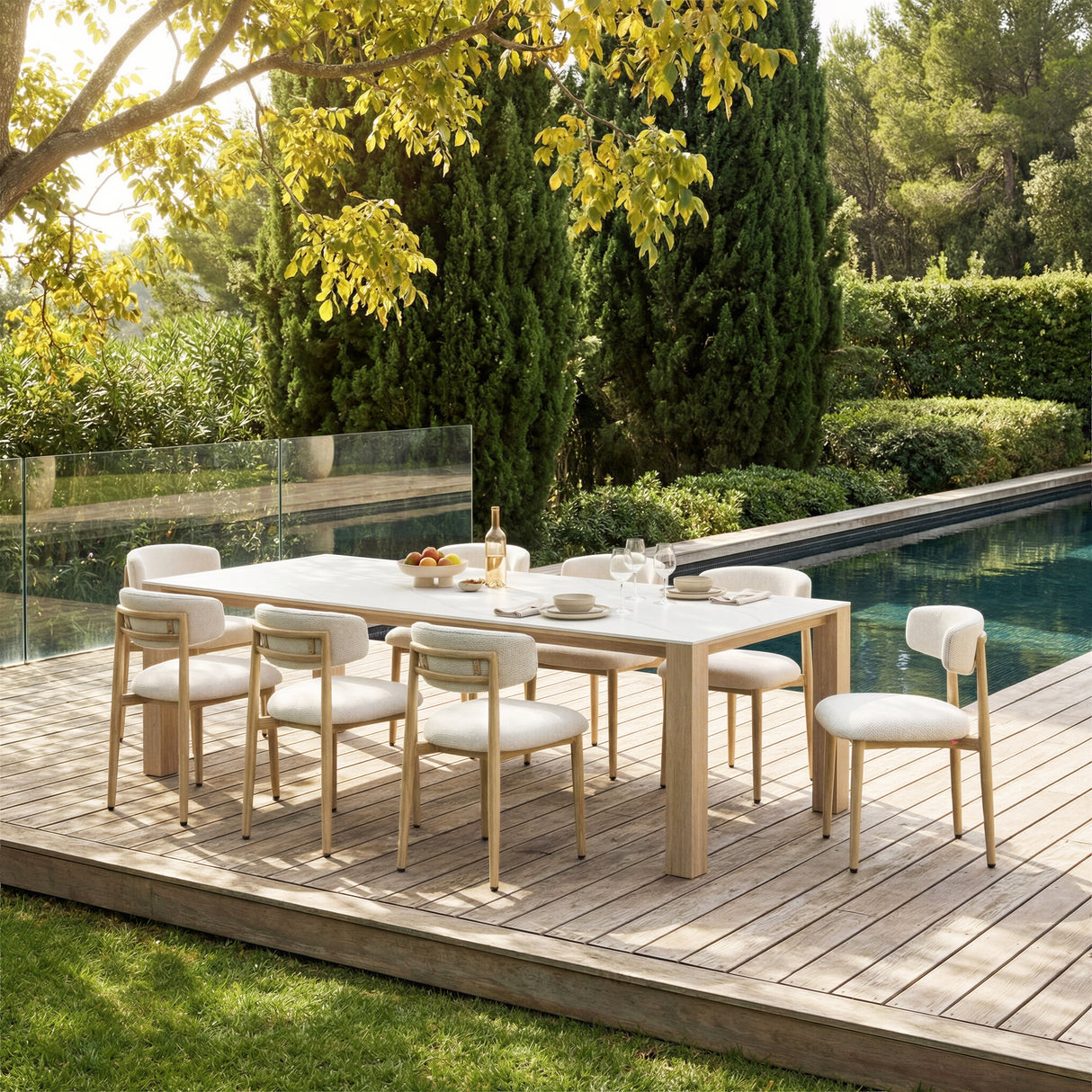 Leilani White Outdoor Rectangular Dining Table by Zuomod at Eve Furniture