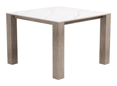 Leilani White Outdoor Square Dining Table (42") by Zuomod at Eve Furniture