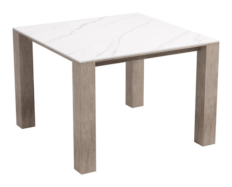 Leilani White Outdoor Square Dining Table (42") by Zuomod at Eve Furniture