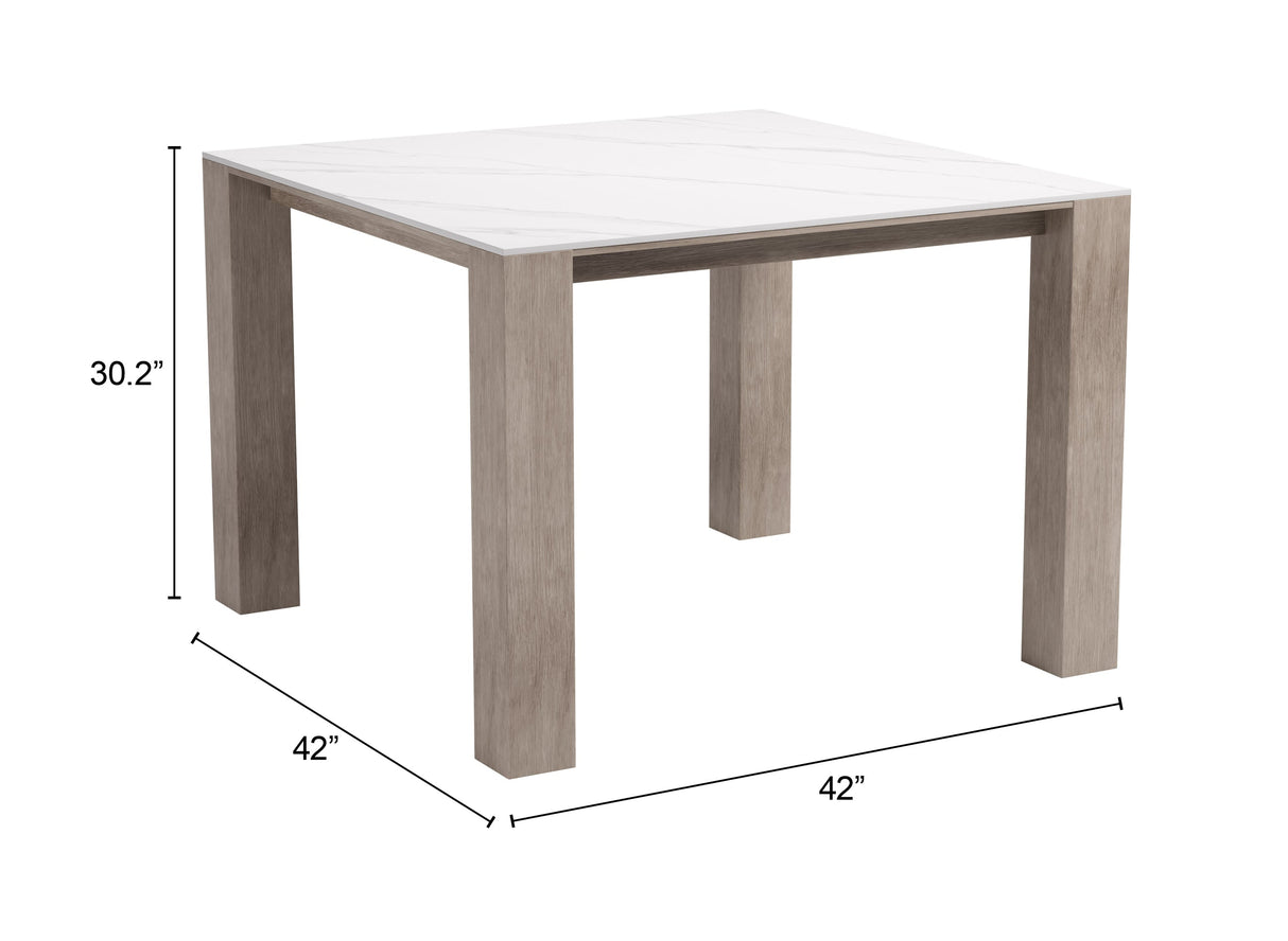 Leilani White Outdoor Square Dining Table (42") by Zuomod at Eve Furniture