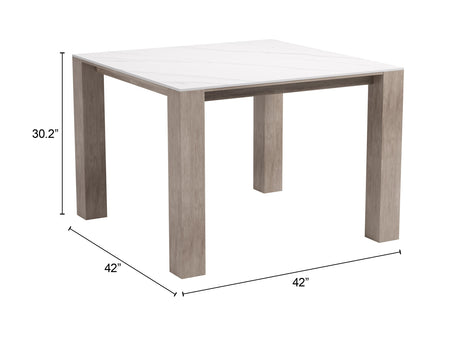 Leilani White Outdoor Square Dining Table (42") by Zuomod at Eve Furniture