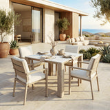 Leilani White Outdoor Square Dining Table (42") by Zuomod at Eve Furniture