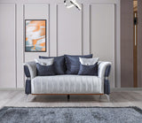 Leina Silver/Gray Velvet Living Room Set