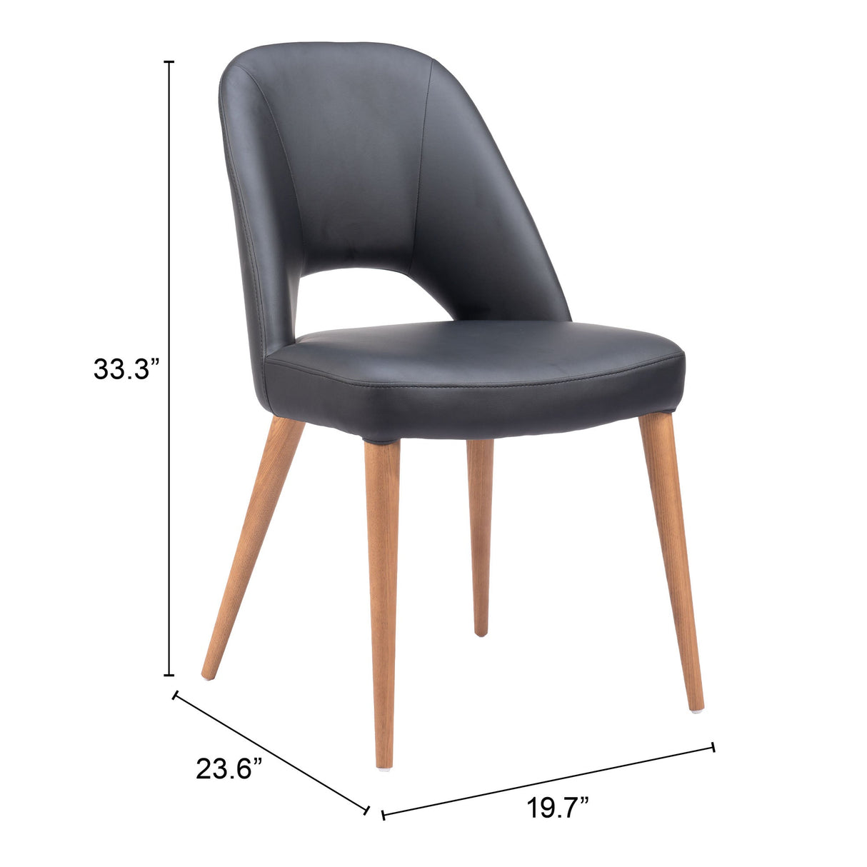 Leith Black Dining Chair (Set of 2) by Zuomod at Eve Furniture