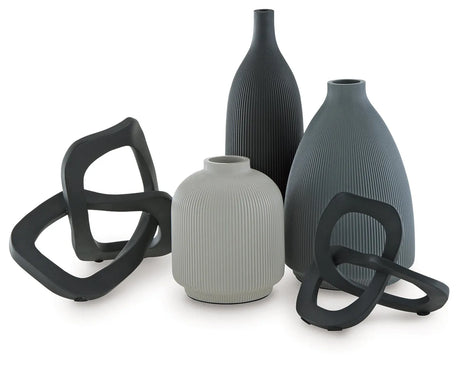 Leithick Black/Tan/Gray Accessory Set (Set of 5) by Ashley at Eve Furniture