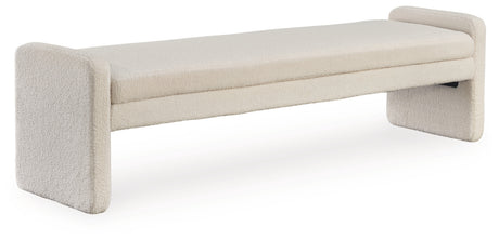 Lembertson Ecru Accent Bench by Ashley at Eve Furniture