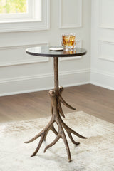 Lemkins Black/Antique Gold Finish Accent Table