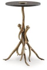 Lemkins Black/Antique Gold Finish Accent Table by Ashley at Eve Furniture