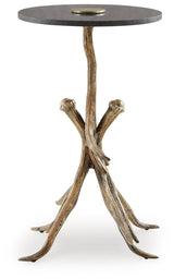 Lemkins Black/Antique Gold Finish Accent Table by Ashley at Eve Furniture