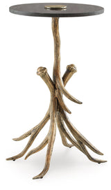 Lemkins Black/Antique Gold Finish Accent Table by Ashley at Eve Furniture