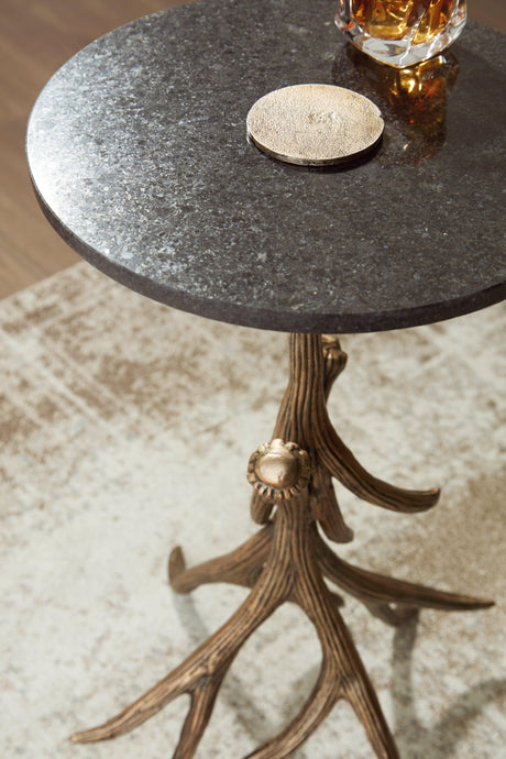 Lemkins Black/Antique Gold Finish Accent Table by Ashley at Eve Furniture