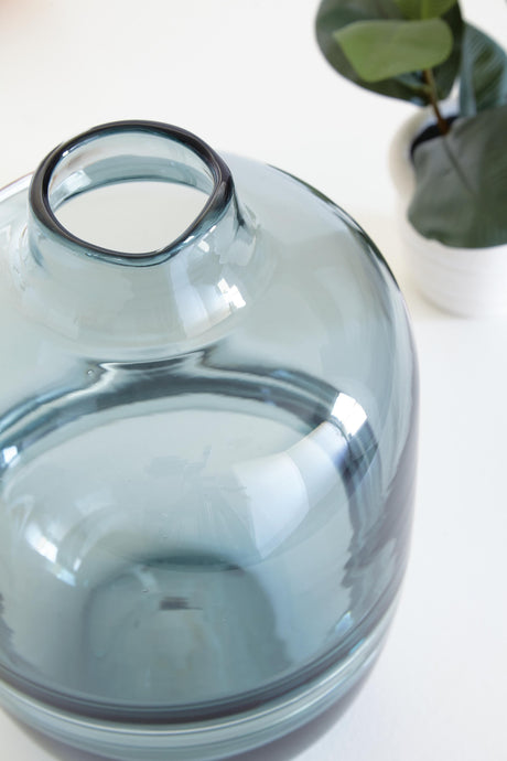 Lemmitt Teal Vase by Ashley at Eve Furniture