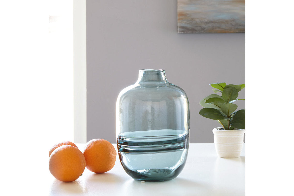 Lemmitt Teal Vase by Ashley at Eve Furniture