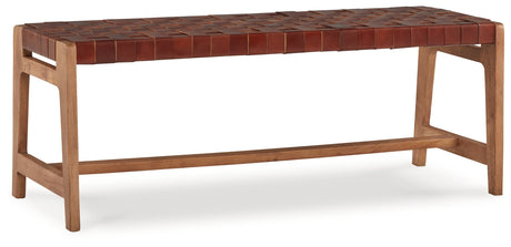 Lemmund Natural/Brown Accent Bench Default Title by Ashley - Eve Furniture