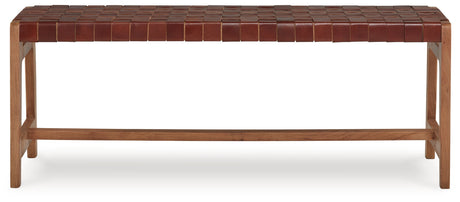 Lemmund Natural/Brown Accent Bench by Ashley - Eve Furniture