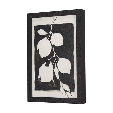Lemon Branch Silhouette by Mercana Studio a Hand Embellished Textured Framed Art Print by Mercana at Eve Furniture