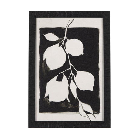 Lemon Branch Silhouette by Mercana Studio a Hand Embellished Textured Framed Art Print by Mercana at Eve Furniture