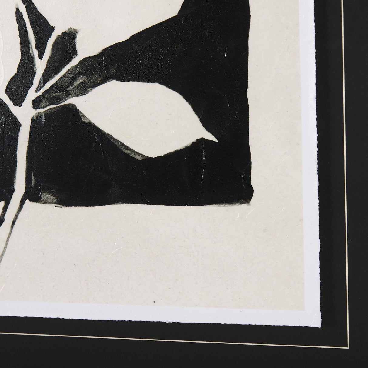 Lemon Branch Silhouette by Mercana Studio Hand Embellished Framed Art Print Matted under Glass by Mercana at Eve Furniture