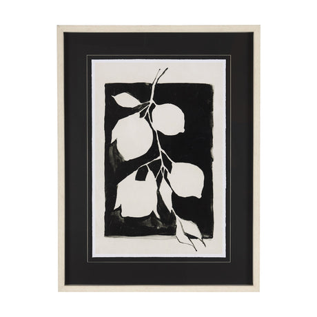 Lemon Branch Silhouette by Mercana Studio Hand Embellished Framed Art Print Matted under Glass by Mercana at Eve Furniture