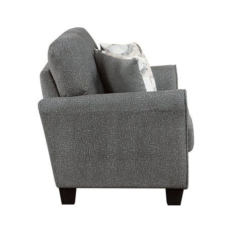 Lemond Dark Gray Loveseat by Homelegance at Eve Furniture