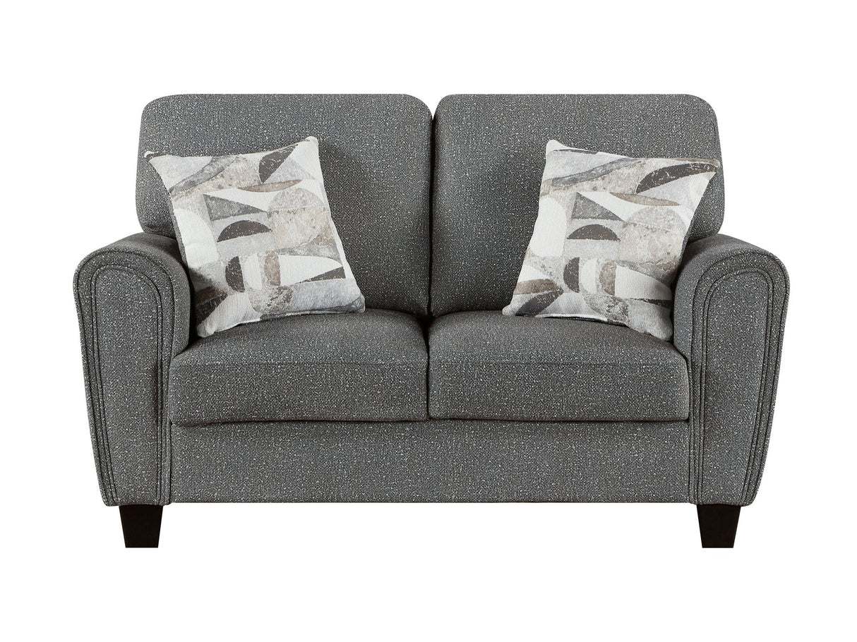 Lemond Dark Gray Loveseat by Homelegance at Eve Furniture