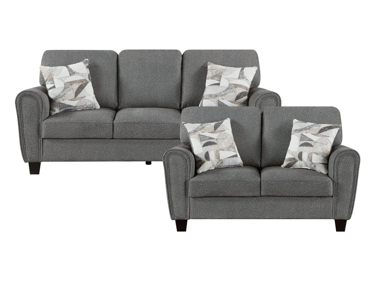 Lemond Dark Gray Sofa and Loveseat by Homelegance at Eve Furniture