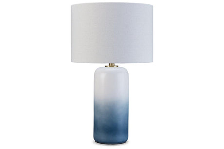 Lemrich White/Teal Table Lamp by Ashley at Eve Furniture